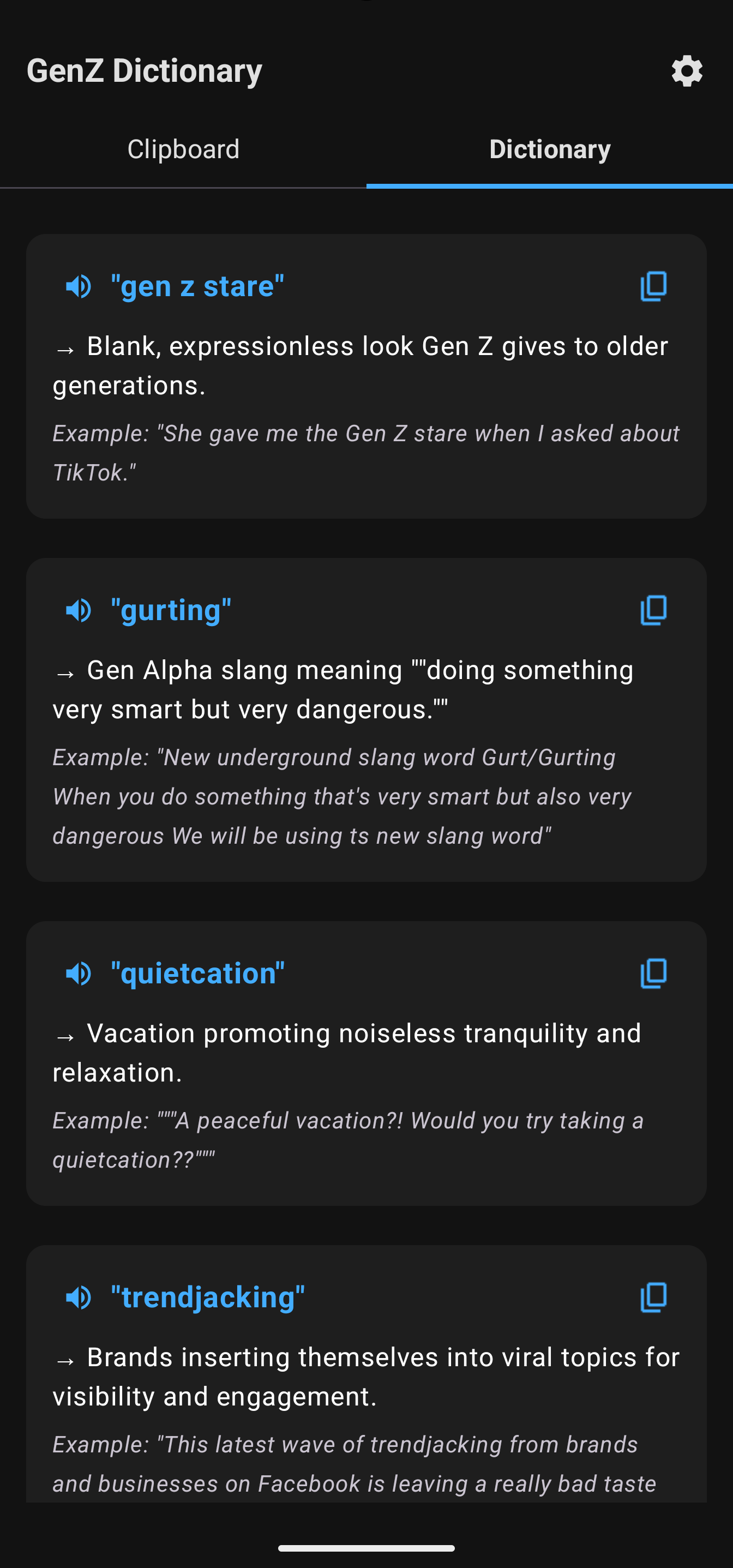 GenZ Dictionary App Screenshot
